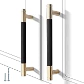 Guoharda 12 Pack 5 Inch 128 mm Knurled Cabinet Handles Cabinet Pulls Aluminum Handles Pulls Gold and Black Oxidation Finish w