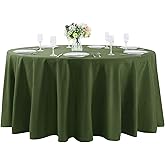 Cupuamon 120 inch Round Tablecloth Washable Polyester Table Cloth Decorative Table Cover for Wedding Party Dining Banquet（120 inch,Willow）