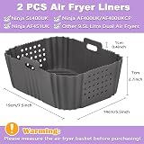 YQL 2Pcs Perforated Silicone Air Fryer Liners for Ninja Dual 9.5L SL400UK view 2