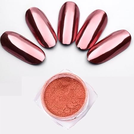 Amazon ローズゴールドミラーパウダー ネイルアートパウダー バラ金ピンクゴールドクロムパウダージェルネイルアート Innail グリッター ラメ 通販