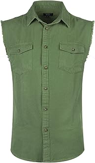 mens sleeveless denim shirt for sale
