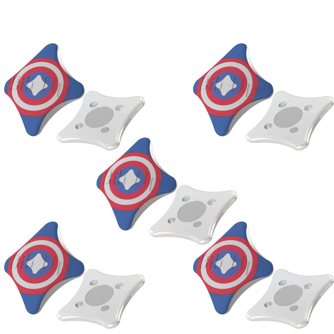 BibUp 2018 MAGNETIC RACE BIB ATTACHMENT SYSTEM (CAPTAIN AMERICA)