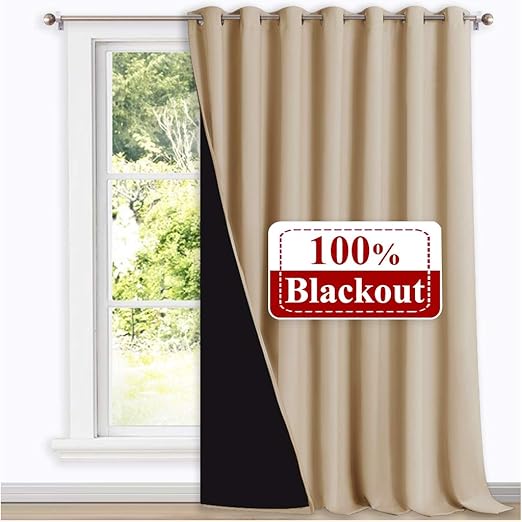 Amazon Com Nicetown Thermal Insulated 100 Blackout Curtain