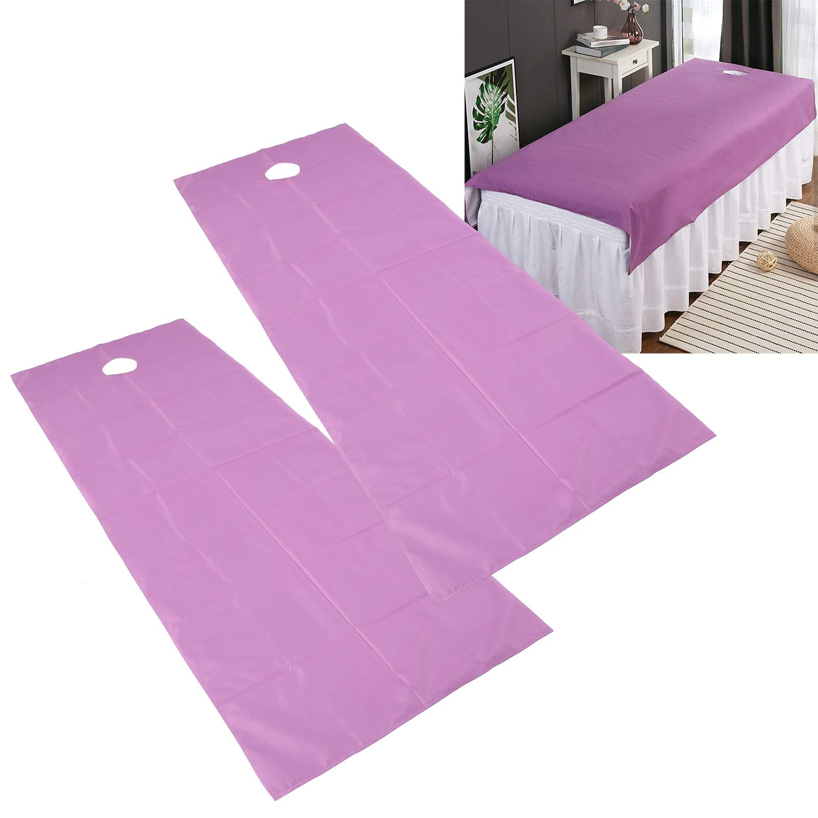 2pcs Salon Bed Sheet, Waterproof Oil-proof Bed Cover Massage Bed Sheet Protecting Sheet for Salon SPA,Massage Table Cover Sheet Beauty Salon Bed Sheets(purple)