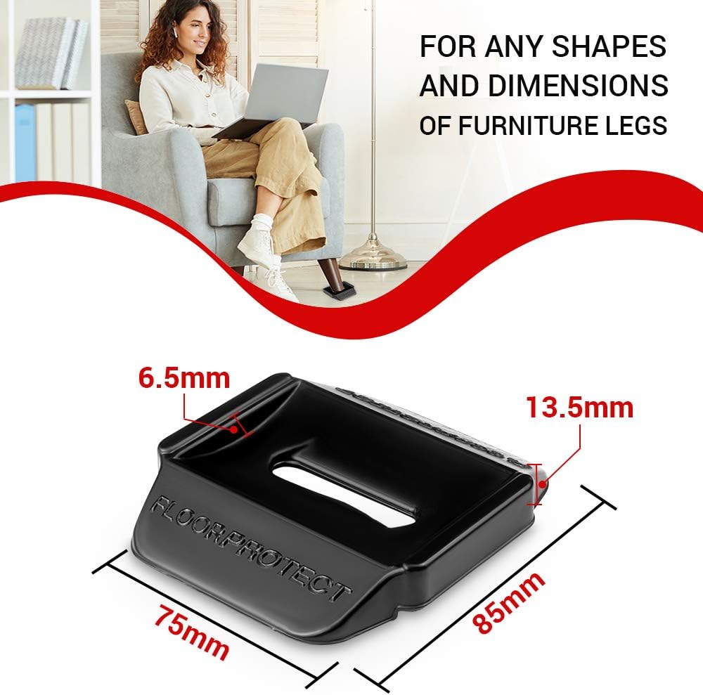 Floor Protector Castor Cups for Wooden Floors Laminate, Linoleum Flooring, Tiles, Rubber Furniture Pads for Bed Sofa - Image 3