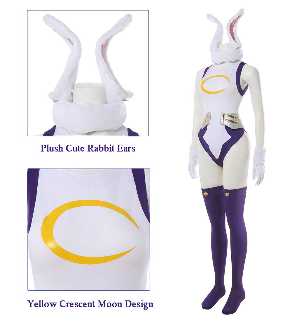 CR ROLECOS BNHA Miruko Cosplay Costume MHA Rabbit Hero Mirko Bunny Bodysuit Costume
