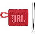 JBL Go 3 Portable Waterproof Bluetooth Speaker, Red – Ultra-Compact, Bold Design, IP67 Waterproof & Dustproof, 5 Hours Playtime, Pro Sound + Durable Lanyard