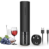 FLASNAKE Electric Wine Opener Rechargeable Automatic Corkscrew Wine Bottle Opener with Foil Cutter & USB Charging Cable…