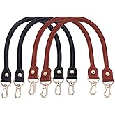 PH PandaHall 4pcs 2 Colors Leather Bag Strap, 15.7 inch Purse Handles Bag Handle Short Handbag Strap Replacement Handle with Golden Swivel Buckles for DIY Handbag Shoulder Bag Tote Crochet Bag
