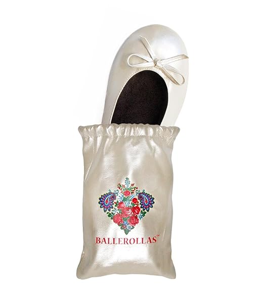 BALLEROLLAS Faltbare Ballerinas in weiß - Afterparty Schuhe aus Kunstleder, Hochzeitsschuhe, Brautschuhe, Hochzeitsgeschenk -