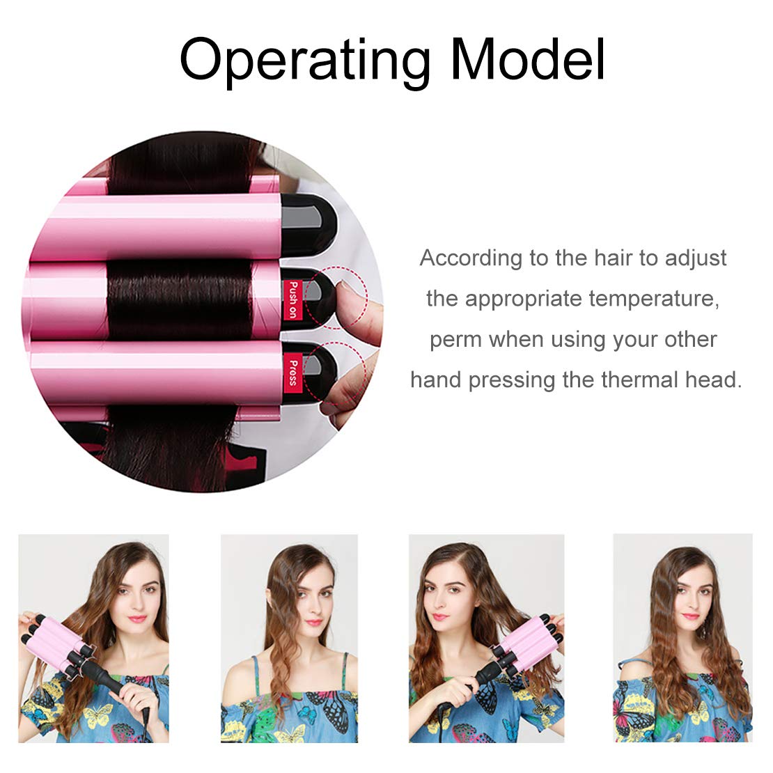 3 Barrel Curling Iron Wand 25mm Hair Waver Curler Iron, 1 inch Ceramic Tourmaline Triple Barrels, Hair Waving Styling Tools Crimping Tool for Deep Waves: Beauty