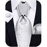 DiBanGu 4PCS Ties for Men Wedding Jacquard Woven Mens Silk Tie and Pocket Square Set Tie Accessories for Men Necktie
