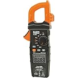 Klein Tools CL800 Electrical Tester, Digital Clamp Meter AC / DC Auto-Ranging 600 Amp Measures Voltage, Resistance, Temp, Mor