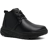 OrthoComfoot Men's Orthopedic Wide Leather Winter Ankle Boots: Comfortable Diabetic Dress Shoes with Arch Support for Orthotic, Casual Plantar Fasciitis Walking Shoes for Foot and Heel Pain