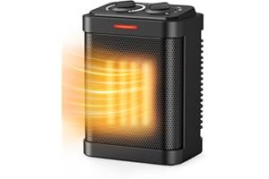 PEREYSI 1000W/700W Space Heater, Small Ceramic Space Heater with Thermostat, Mini Portable Electric Heater with Fast Safety Heat, Multiple Protection for Home Office Desk