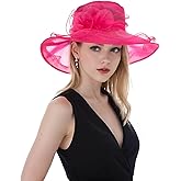 Litter Star Derby Hats for Women 2025 Women's Elegant Organza Fascinator Sun Hat for Church, Tea Party, Weddings Hats