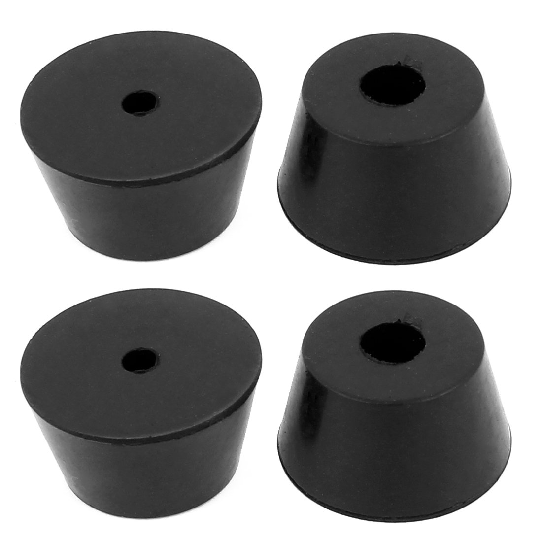 Sourcingmap 4 Pcs 40mm x 22mm Tapered Rubber Furniture Bumper Foot Cover Pad Black