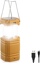 Mesqool LED Camping Lantern Solar Hand Crank 3000mAh 35h Yellow