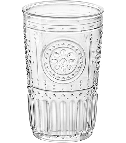Bormioli Rocco Lot De 6 Verres Cooler Lilas - 48 Cl (480 Ml) - Parfaits Pour Cocktails Et Jus - Design Vinyle Rose