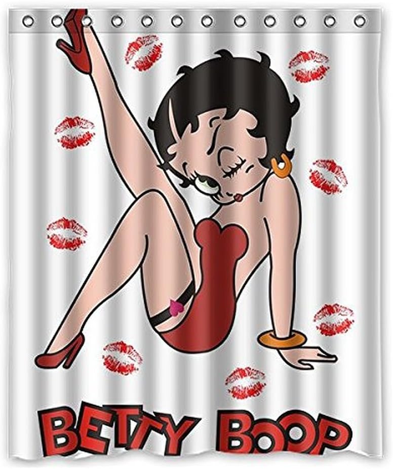 Custom Cute Betty Boop Rings Hooks Fabric Window Curtains 52 x 63 (One Piece)with Hooks