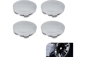 Hugwits 4 PCS Wheel Center Caps, Snap-in Wheel Rim Hub Caps, OD 60MM/2.36In ID 56MM/2.2In Modified Car Rim Cover Replacements, Universal Vehicle Center Cap Accessories (Silver)