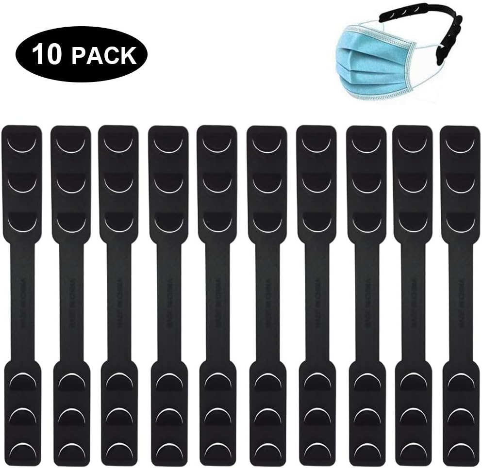 SILUKER 10 Pack Strap Extender, Anti-Tightening Ear Strap Accessories Adjuatable Ear Protector Decompression Holder Hook Buckle Ear Grips Extension Ear Pain Relieved