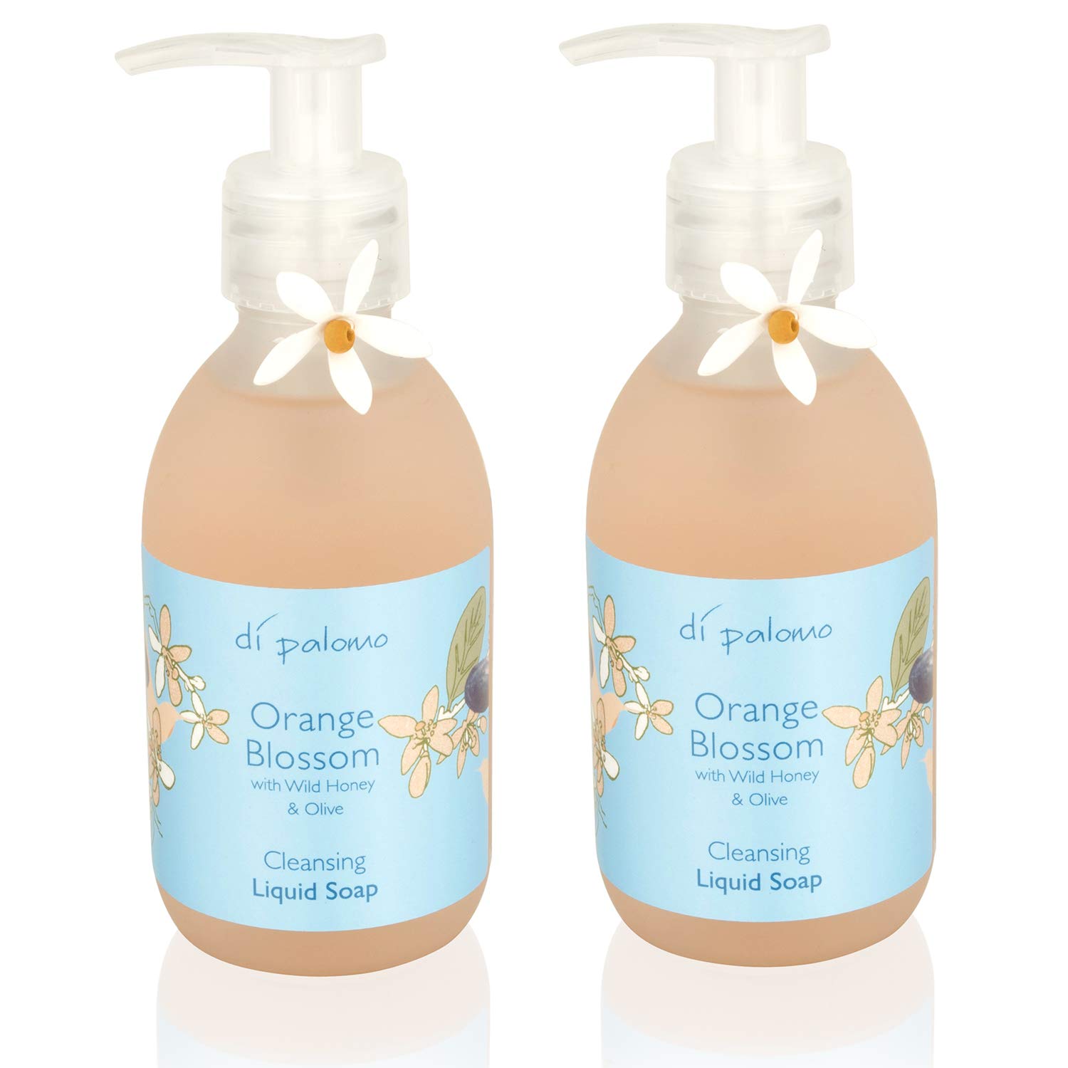 Di Palomo Orange Blossom & Honey Liquid Soap Multipack 2 X 240ml | Moisturising Hand Wash | Hand Dispenser | Skin Care Antibacterial | Handwash Liquid Gel Health and Beauty Gifts
