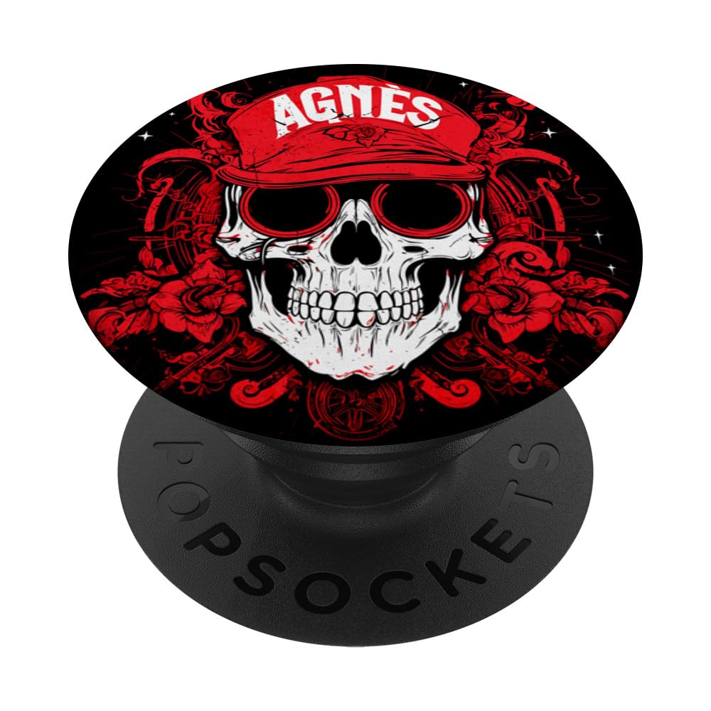 Items Personalized Skull with Agnès Name PopSockets Swappable PopGrip