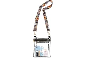 WEIMZC Clear Bag Stadium Approved, Adjustable Shoulder Strap Clear Crossbody Purse Bag for Concerts Sports Events Festivals