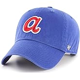 47 Brand MLB Cooperstown Primary Logo Clean Up Adjustable Baseball Cap Hat, Adult One Size Fits All