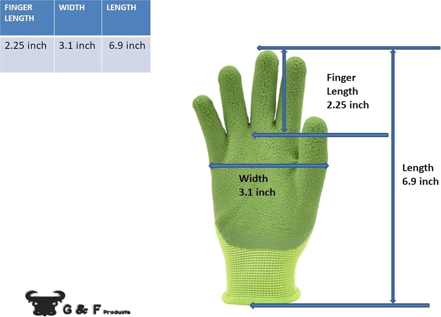 G & F PRODUCTS 2040-2P JustForKids Premium MicroFoam Texture Coated Kids Garden Gloves, Kids Work Gloves, Pink, 1 Pair