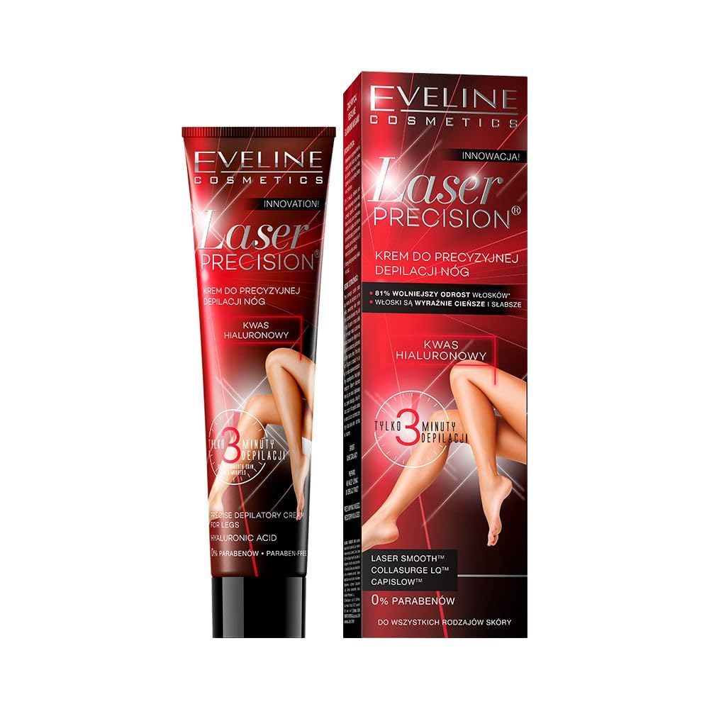 Eveline Cosmetics Laser Precision Precision Leg Hair Removal Cream with Laser Smooth™ Technology, 125 ml - Achieve Spectacular Smoothness & Reduce Hair Density