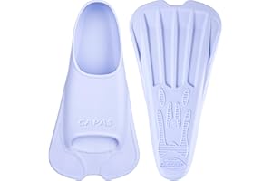 CAPAS Swim Training Fins Comfortable Silicone Lap Swimming Short Blade Floating Flippers with Mesh Bag for Adult Men Women Build Leg Strength
