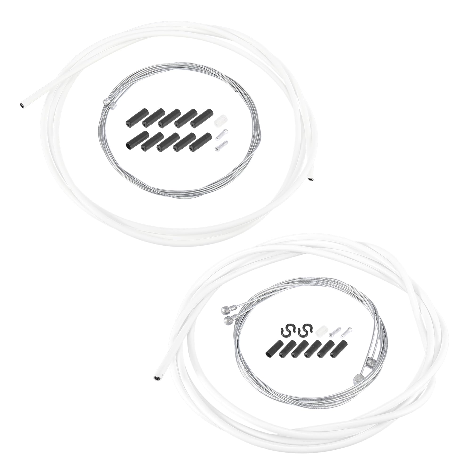 X AUTOHAUX Bike Shifter Derailleur Cable and Brake Cable Housing Kit White
