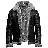 Men's RAF B3 Aviator Sheepskin Leather Jacket with Fur Collar & Adjustable Waist Belt – Mens Bomber Jacket