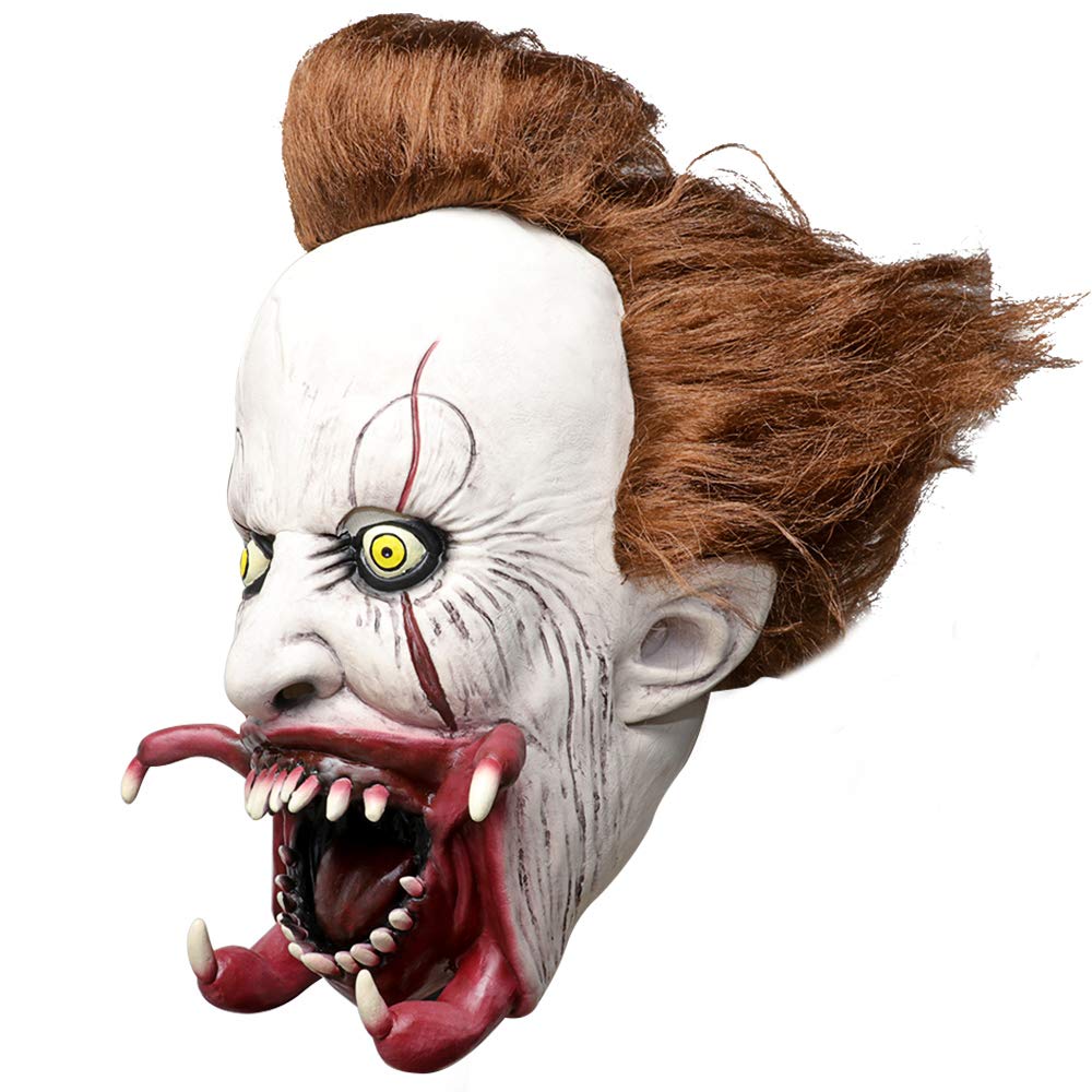 Scary Evil Clown Mask,Halloween Costume Party Mask for Masquerade/Birthday Parties,Carnival Decorations