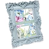 Laura Ashley 4x6 Gold Vintage Inspired Resin Scroll Design Picture Frame with Thin Border, Horizontal & Vertical for Tabletop and Wall Display, Home Décor (4x6, Gold