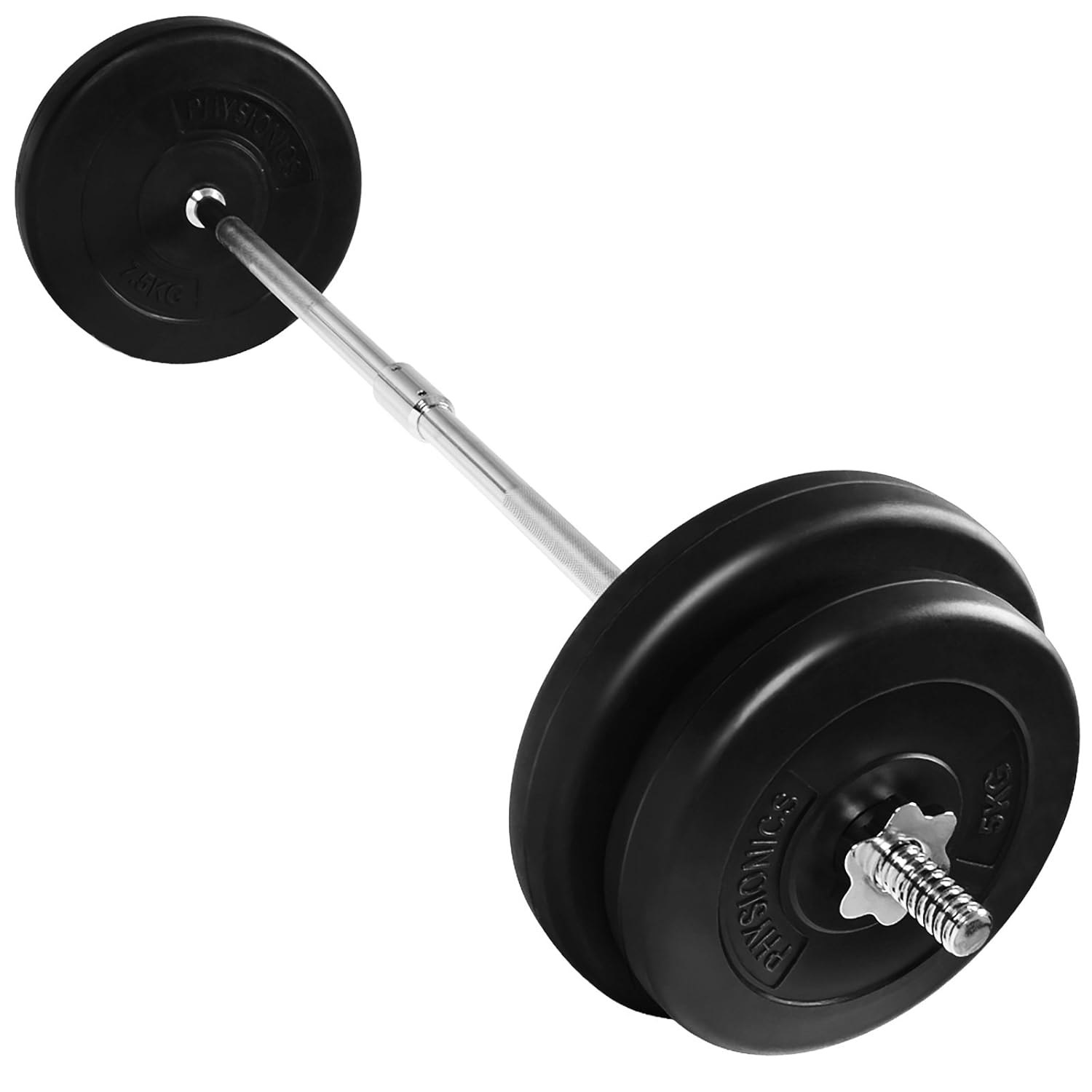 Physionics 3ft Barbell Bar 30 kg Weight Lifting Plates Set for Home Gym