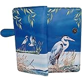 Shag Wear Blue Heron Nature Wallet for Women and Teen Girls Vegan Faux Leather Sky Blue 7"