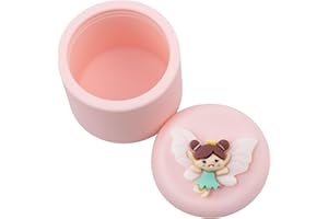 SUTANALE Tooth Fairy Box, Cute Silicone Tooth Keepsake Box, Waterproof Tooth Holder First Tooth Fairy Gifts for Boys Girls Kids Birthday, Baby Shower (Pink010B)