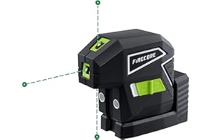 Firecore 3-Point Laser Level, 131ft Green Beam Self-Leveling Laser Leveler Tool with Magnetic Base, 3 Spot Laser Plumb Bob wi