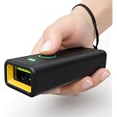 Airuntek AT21 Mini Wireless 2D Barcode Scanner with Back Clip &amp; Wrist Strap | BT and 2.4G Dual Mode, 2D CMOS Sensor, 2400mAh Battery, Screen and Paper Scanning, for Warehouse Inventory, iOS, PC