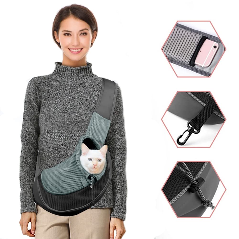 IBLUELOVER Cat Dog Sling Carrier Pet Papoose Bag Soft Breathable Tote Bag