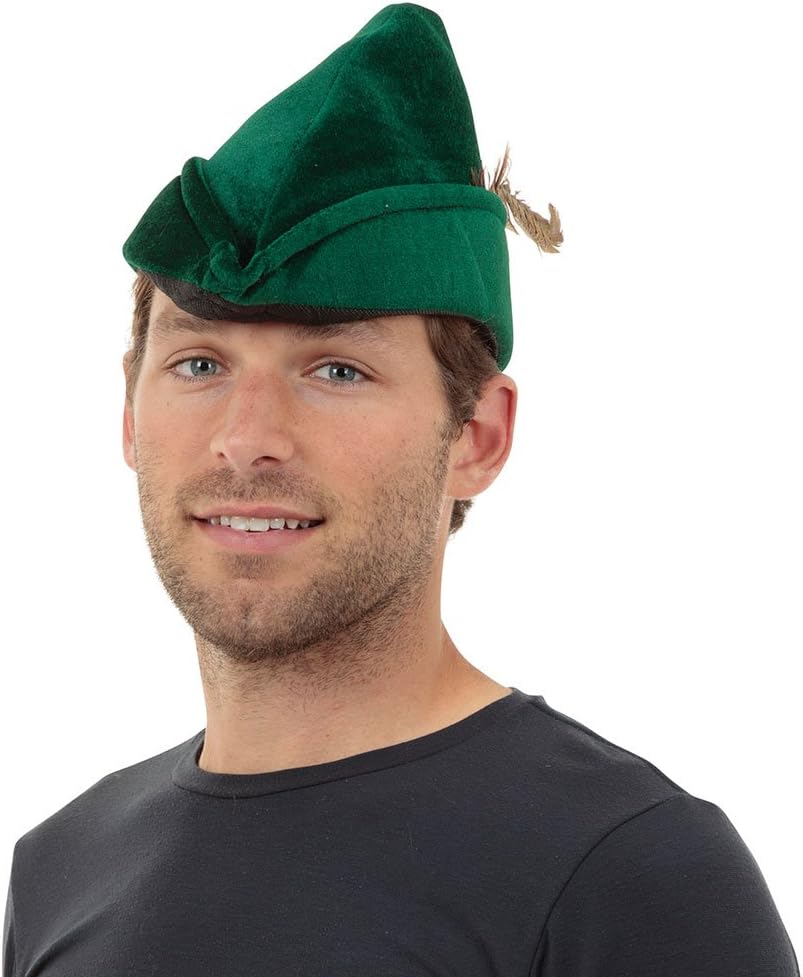 Bristol Novelty BH531 Robin Hood Hat Soft Felt, Unisex-Adult, Solid, Green, One Size
