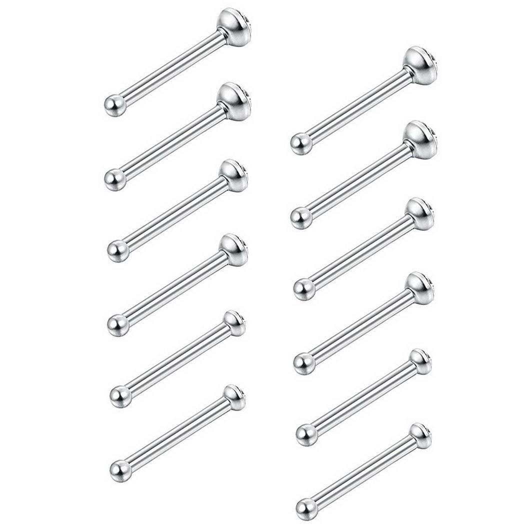 Eubell 60pcs/pack Unisex Fashion Geometric Rhinestone Nose Stud Nose Decoration Accessories