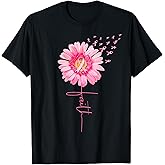Pink Ribbon Daisy Faith - Breast Cancer Awareness Month Gift T-Shirt
