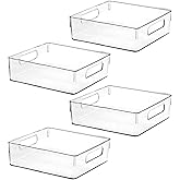 Clear Plastic Storage Bins, Pantry Organizers and Storage, Kitchen Organization and Storage Containers Bins for Organizing, Fridge, Freezer, Bathroom, Pantries, Medicine Cabinet Organizer Bin