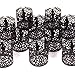 Votive Candle Holders - Flameless Tea Light Votive Wraps - 48 Black Colored Laser Cut Decorative Wraps Flickering LED Battery Tealight Candles (not Included) - Frux Home and Yard