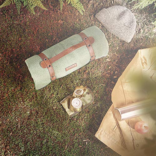 VonShef Large Fleece Picnic Blankets with Faux Leather Carrier Handles