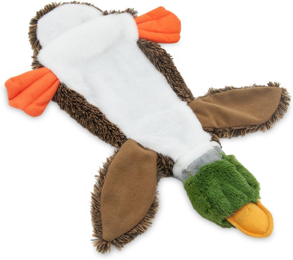 2-in-1 Fun Skin Stuffless Dog Squeaky Toy by Best Pet Supplies - Wild Duck, Small : Pet Toys : Pet Supplies